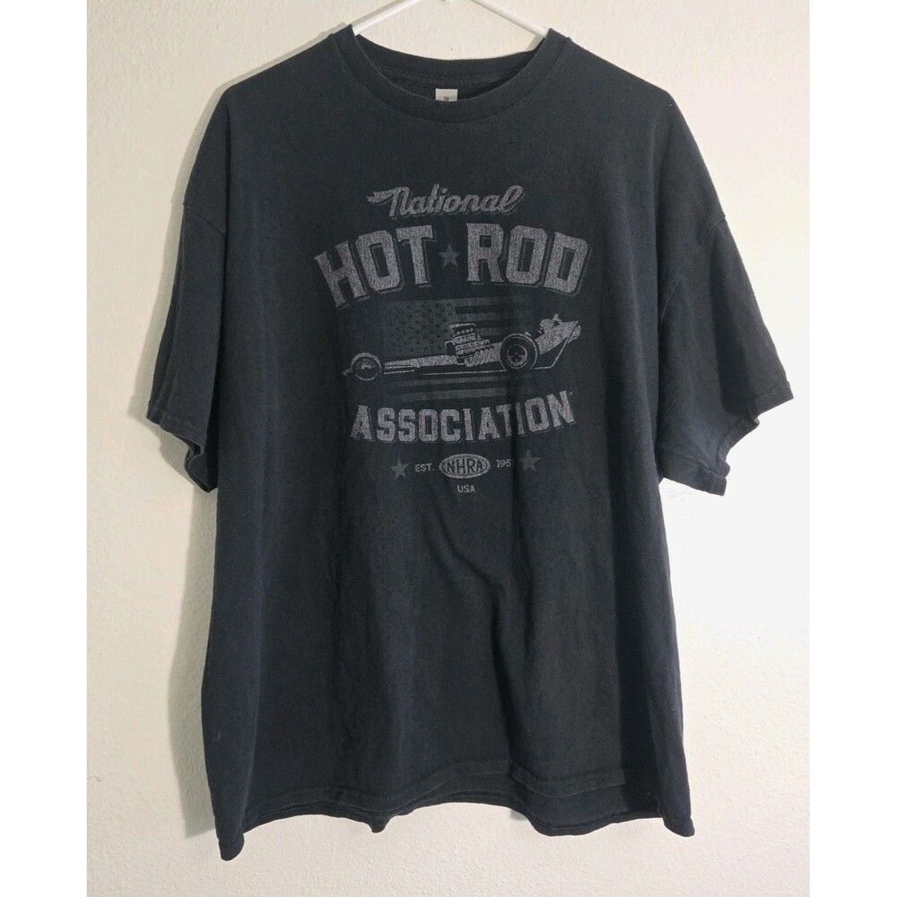 NHRA National Hot Rod Association Men's Black  T-Shirt XXL Vintage 100% Cotton